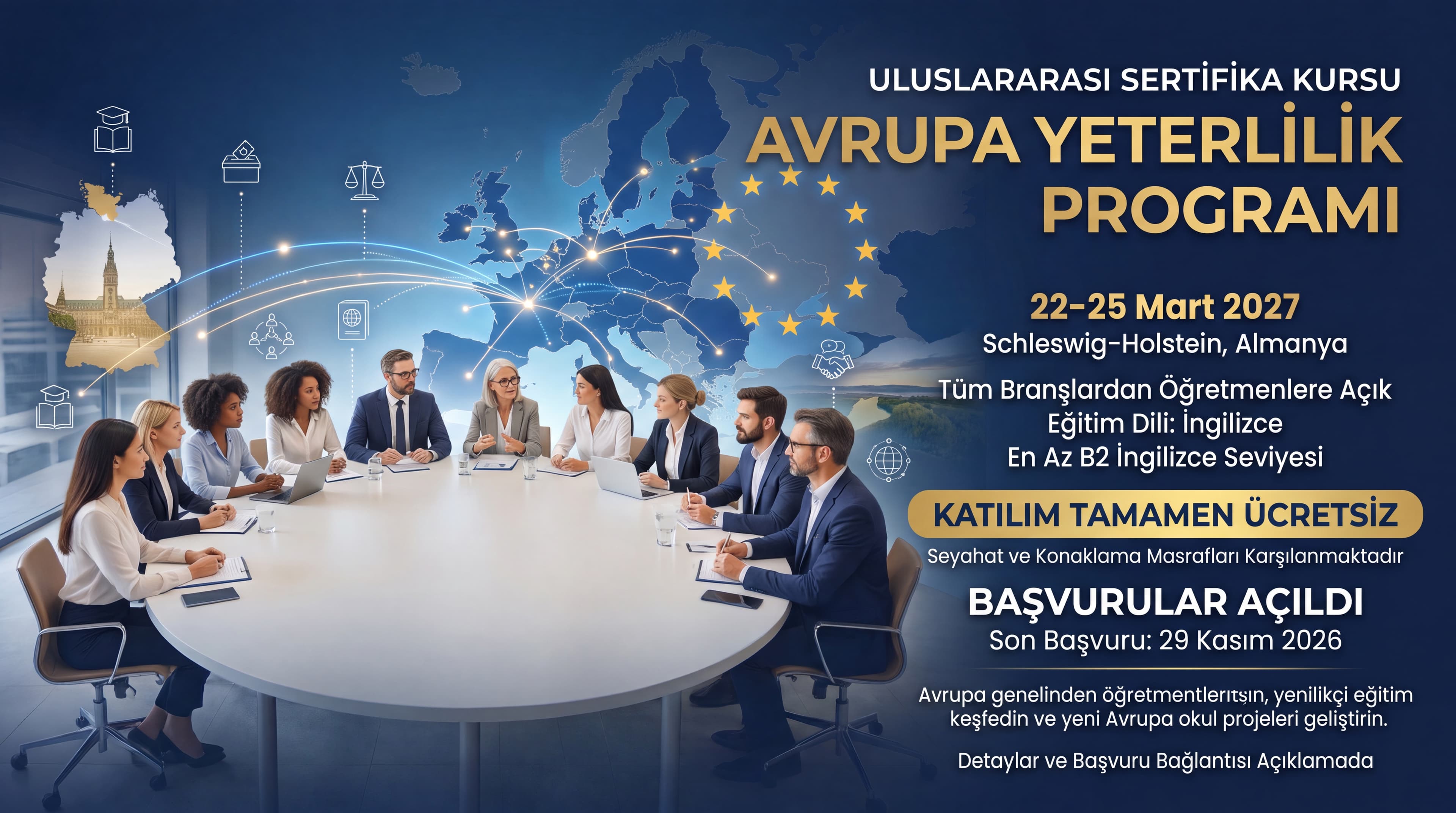 Uluslararası Sertifika Kursu Avrupa Yeterlilik Programı için Başvurular Açıldı